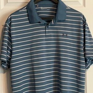 Under Armour Blue and White Polo Shirt